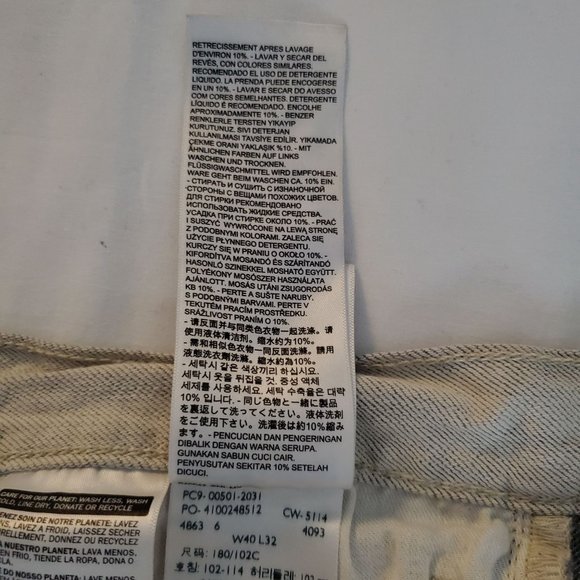 LEVI Strauss & Co. Men's 501XX Button Fly White Wash Denim Jeans Size W40 L32 - Picture 7 of 12